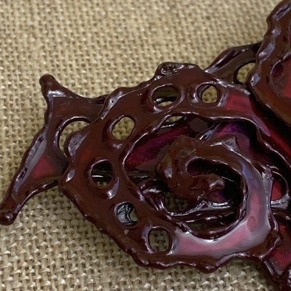 Vintage Handmade Metal Modernist Brutalist Unique Brooch Pin - Picture 9 of 9